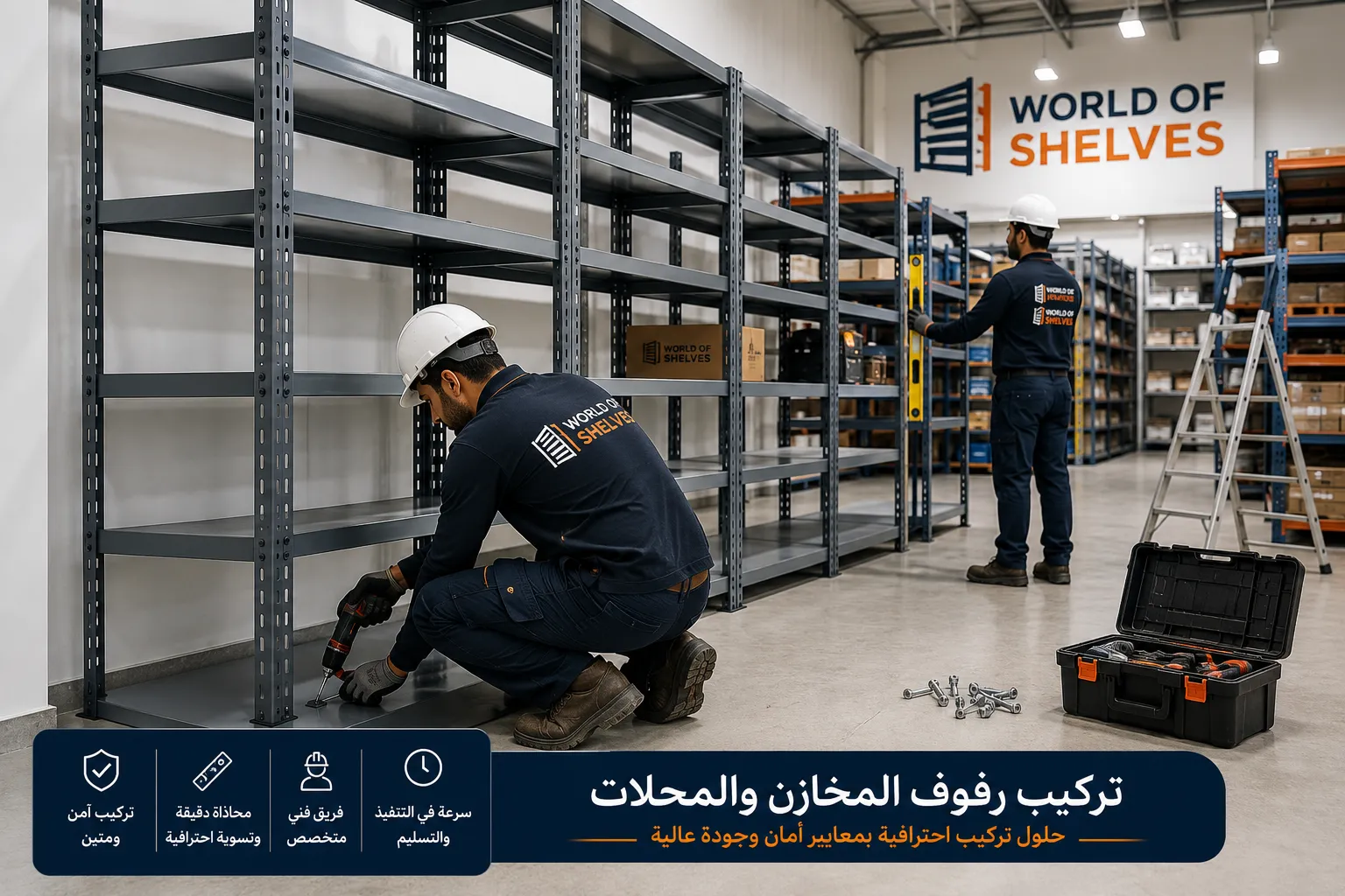 تركيب رفوف المخازن والمحلات