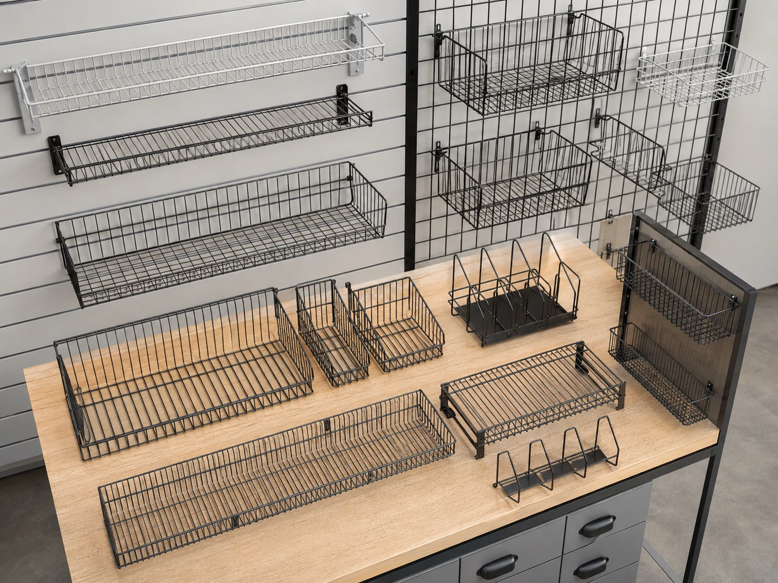السلال والأرفف الشبكية الإضافية