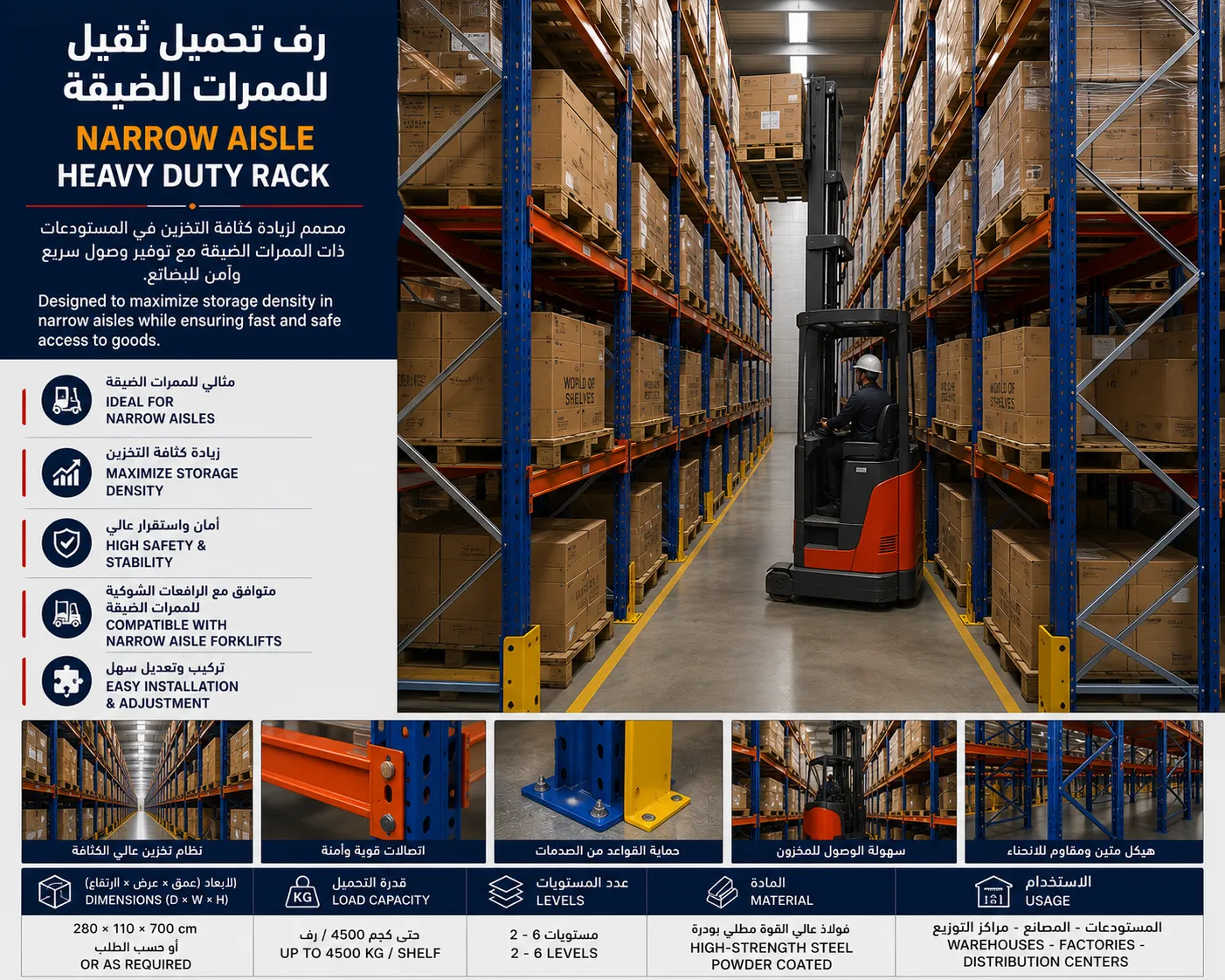 Narrow Aisle Heavy Duty Warehouse Rack