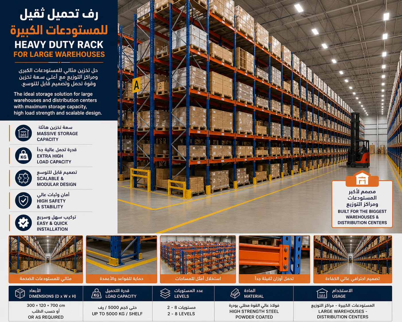 Heavy Duty Rack for Large Warehouse Distribution Center