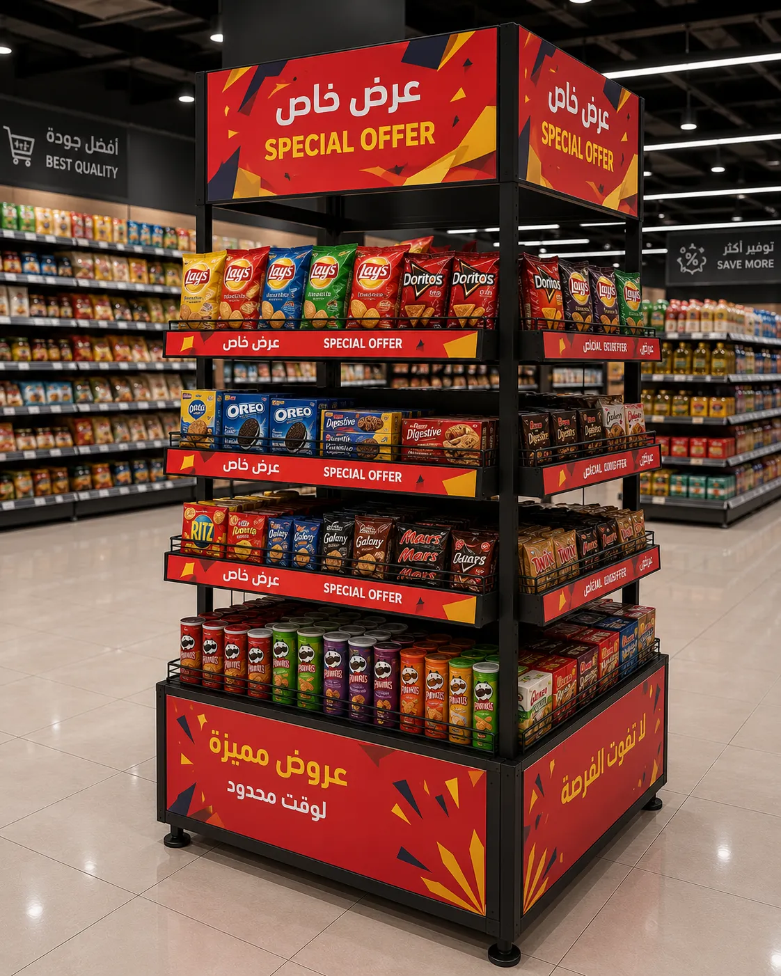 Promotional Display Stand in Supermarket
